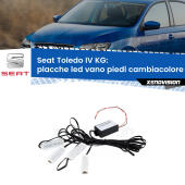 Kit 4 Placche LED Cambiacolore RGB Bluetooth Vano piedi e Abitacolo