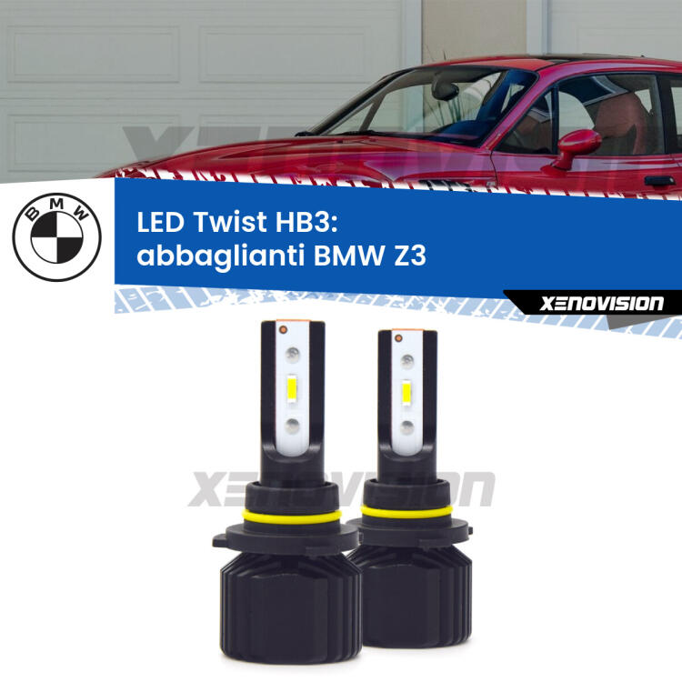 <strong>Kit abbaglianti LED</strong> HB3 per <strong>BMW Z3</strong>  1997 -2003. Compatte, impermeabili, senza ventola: praticamente indistruttibili. Top Quality.