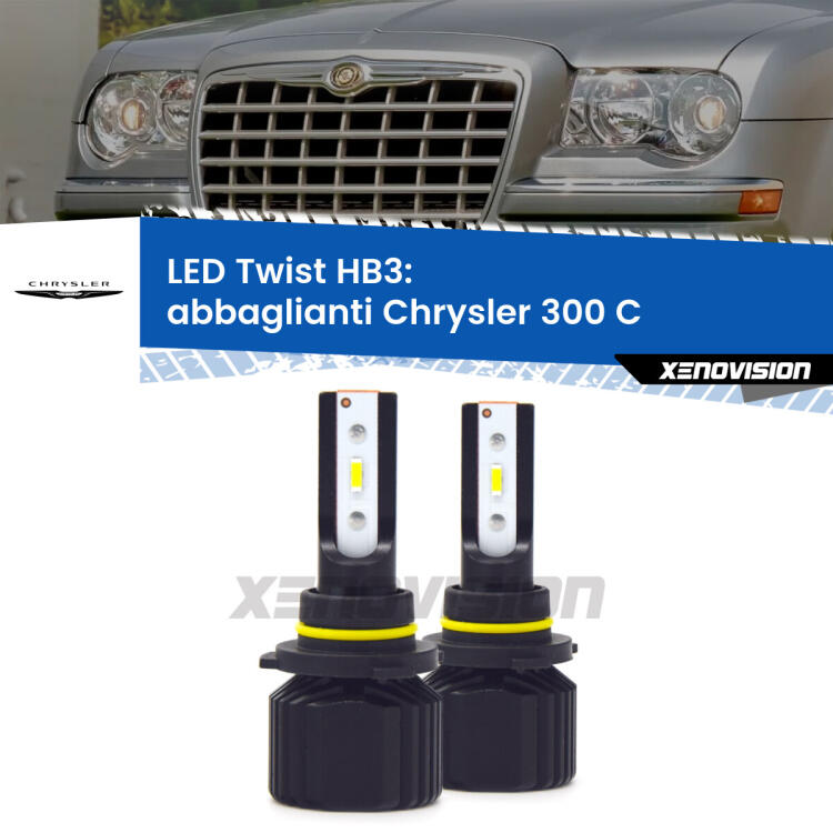 <strong>Kit abbaglianti LED</strong> HB3 per <strong>Chrysler 300 C</strong>  2004 -2012. Compatte, impermeabili, senza ventola: praticamente indistruttibili. Top Quality.