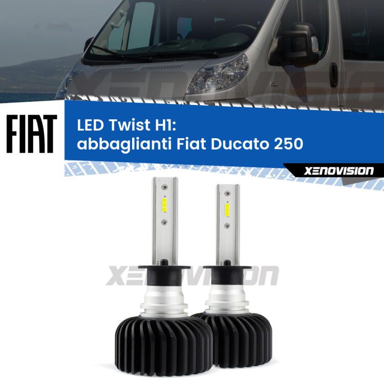 <strong>Kit abbaglianti LED</strong> H1 per <strong>Fiat Ducato</strong> 250 senza luci diurne. Compatte, impermeabili, senza ventola: praticamente indistruttibili. Top Quality.