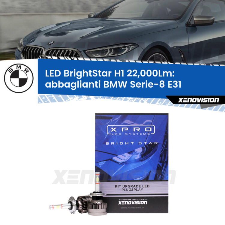 <strong>Kit LED abbaglianti per BMW Serie-8</strong> E31 1990 -1999. </strong>Due lampade Canbus H1 Brightstar da 22,000 Lumen. Qualità Massima.