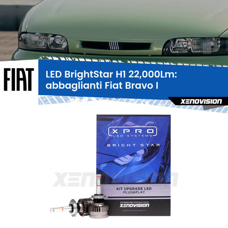 <strong>Kit LED abbaglianti per Fiat Bravo I</strong>  1995 -2001. </strong>Due lampade Canbus H1 Brightstar da 22,000 Lumen. Qualità Massima.