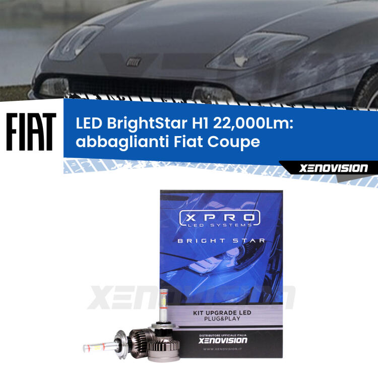 <strong>Kit LED abbaglianti per Fiat Coupe</strong>  1993 -2000. </strong>Due lampade Canbus H1 Brightstar da 22,000 Lumen. Qualità Massima.