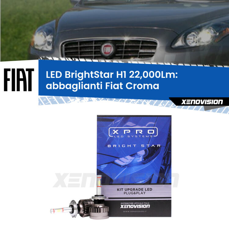 <strong>Kit LED abbaglianti per Fiat Croma</strong>  Full-beam spotlight con fari Bi-Xenon. </strong>Due lampade Canbus H1 Brightstar da 22,000 Lumen. Qualità Massima.