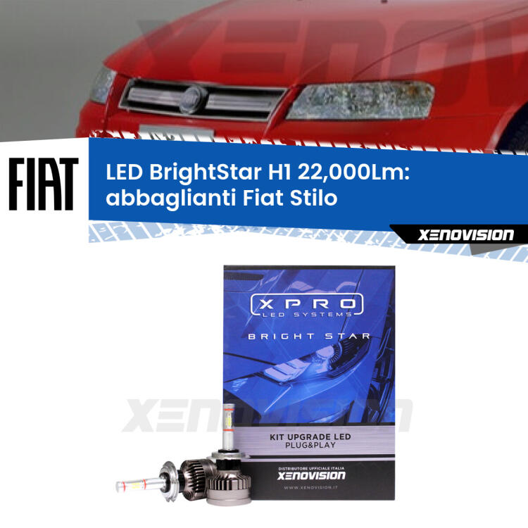 <strong>Kit LED abbaglianti per Fiat Stilo</strong>  2001 -2006. </strong>Due lampade Canbus H1 Brightstar da 22,000 Lumen. Qualità Massima.