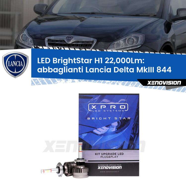 <strong>Kit LED abbaglianti per Lancia Delta MkIII</strong> 844 con fari Bi-Xenon. </strong>Due lampade Canbus H1 Brightstar da 22,000 Lumen. Qualità Massima.