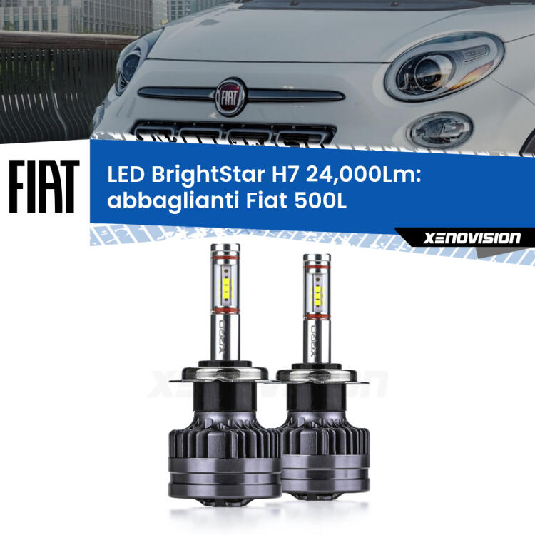 <strong>Kit LED abbaglianti per Fiat 500L</strong>  2012 -2018. </strong>Include due lampade Canbus H7 Brightstar da 24,000 Lumen. Qualità Massima.