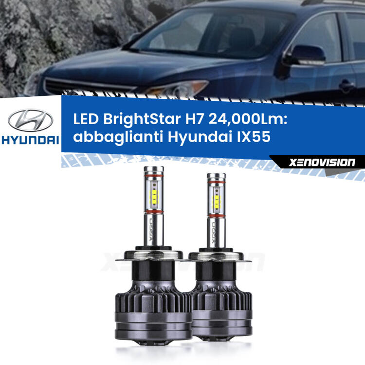 <strong>Kit LED abbaglianti per Hyundai IX55</strong>  2008 -2012. </strong>Include due lampade Canbus H7 Brightstar da 24,000 Lumen. Qualità Massima.