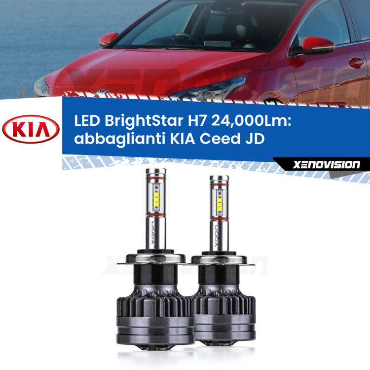 <strong>Kit LED abbaglianti per KIA Ceed</strong> JD 2012 -2017. </strong>Include due lampade Canbus H7 Brightstar da 24,000 Lumen. Qualità Massima.