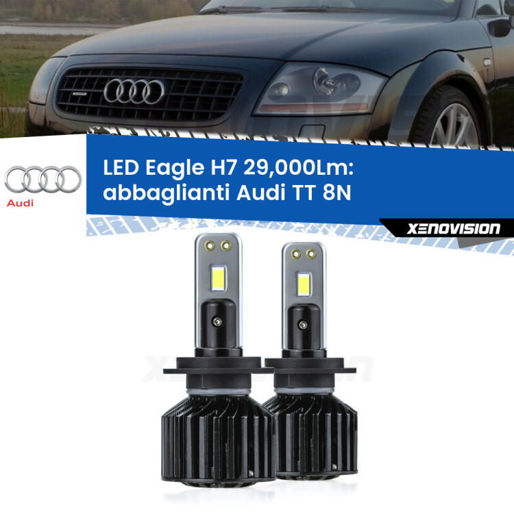 <strong>Kit abbaglianti LED specifico per Audi TT</strong> 8N 1998 -2006. Lampade <strong>H7</strong> Canbus da 29.000Lumen di luminosità modello Eagle Xenovision.