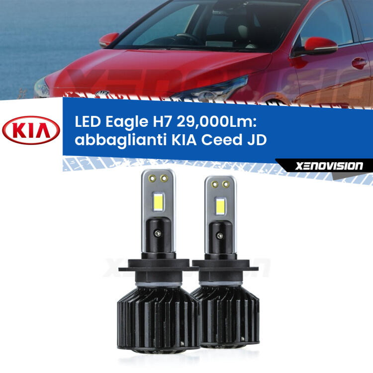 <strong>Kit abbaglianti LED specifico per KIA Ceed</strong> JD 2012 -2017. Lampade <strong>H7</strong> Canbus da 29.000Lumen di luminosità modello Eagle Xenovision.