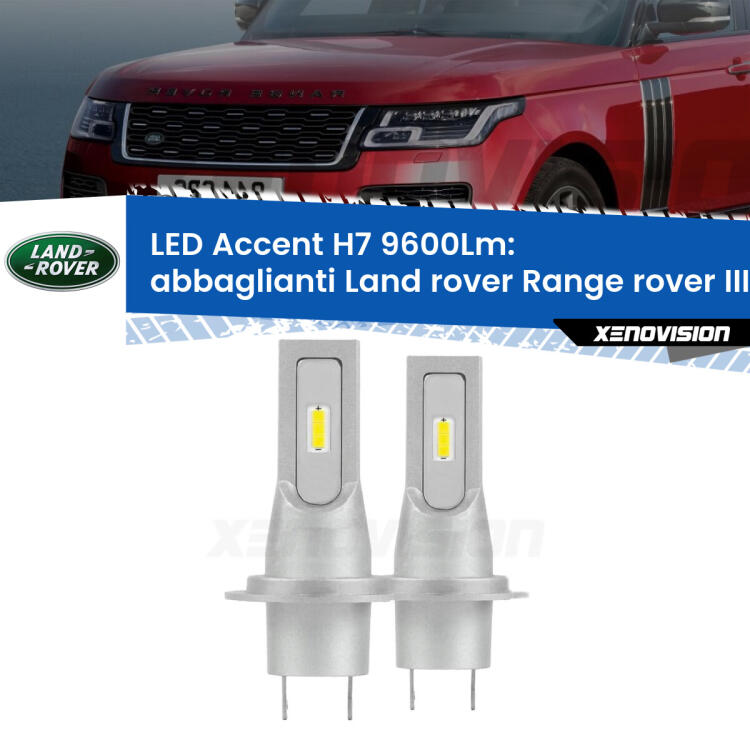 <strong>Kit LED Abbaglianti per Land rover Range rover III</strong> L322 2002 -2012.</strong> Coppia lampade <strong>H7</strong> senza ventola e ultracompatte per installazioni in fari senza spazi.