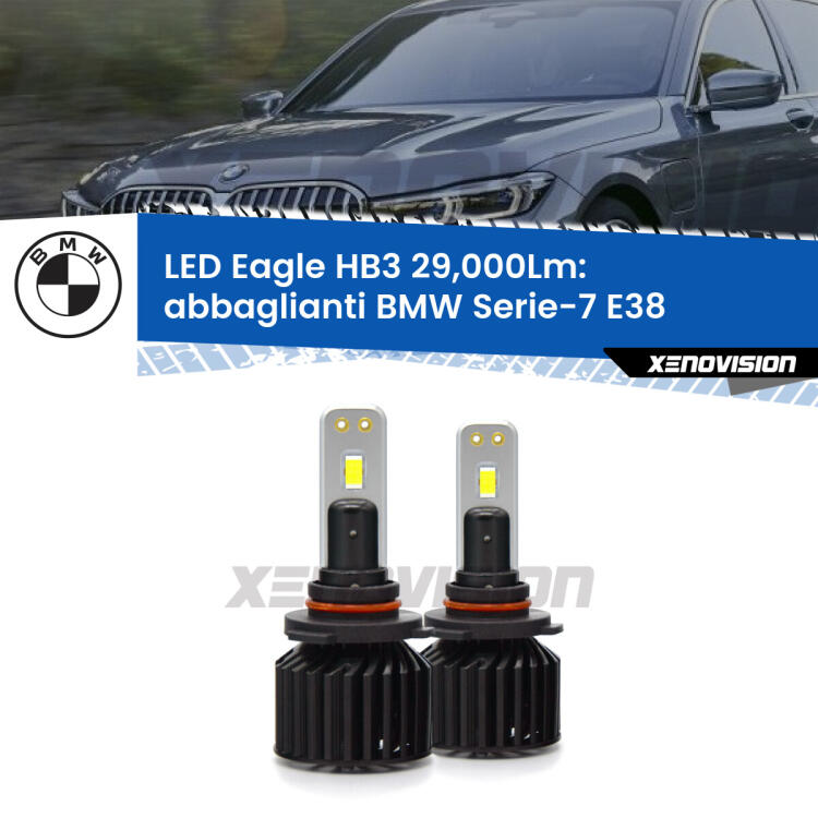 <strong>Kit abbaglianti LED specifico per BMW Serie-7</strong> E38 1998 -2001. Lampade <strong>HB3</strong> Canbus da 29.000Lumen di luminosità modello Eagle Xenovision.