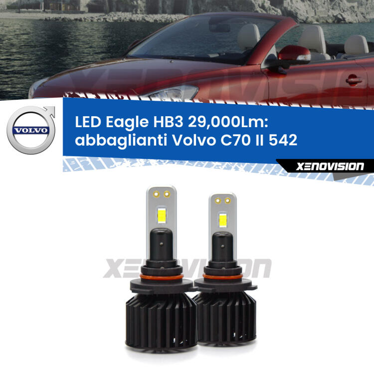 <strong>Kit abbaglianti LED specifico per Volvo C70 II</strong> 542 2006 -2009. Lampade <strong>HB3</strong> Canbus da 29.000Lumen di luminosità modello Eagle Xenovision.