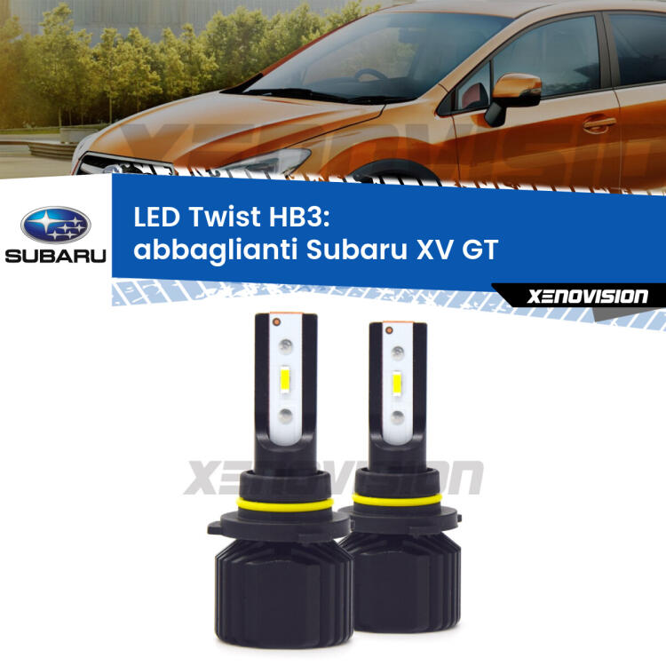 <strong>Kit abbaglianti LED</strong> HB3 per <strong>Subaru XV</strong> GT 2017 -2021. Compatte, impermeabili, senza ventola: praticamente indistruttibili. Top Quality.