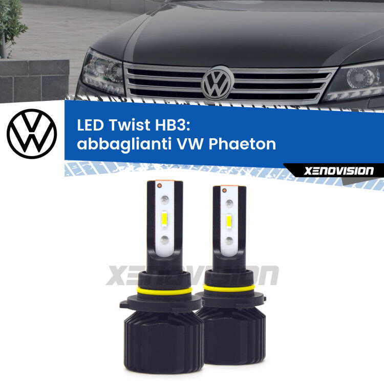 <strong>Kit abbaglianti LED</strong> HB3 per <strong>VW Phaeton</strong>  fino al 2010, con fari Xenon. Compatte, impermeabili, senza ventola: praticamente indistruttibili. Top Quality.