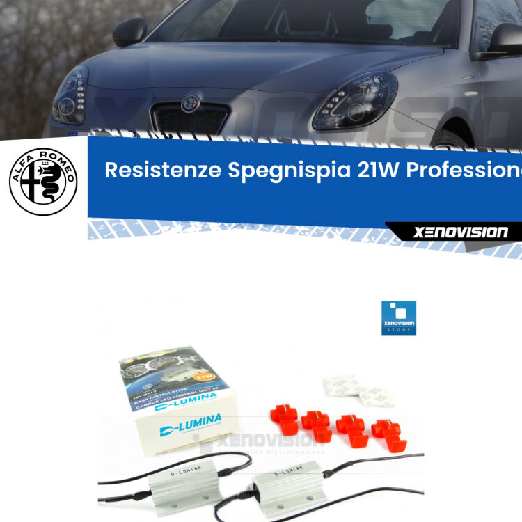 Coppia resistenze spegnispia per retromarcia Giulietta 2010 in poi. Professionali, con dissipatore in metallo. Da collegare in parallelo.