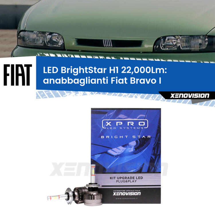 <strong>Kit LED anabbaglianti per Fiat Bravo I</strong>  1995 - 2001. </strong>Due lampade Canbus H1 Brightstar da 22,000 Lumen. Qualità Massima.