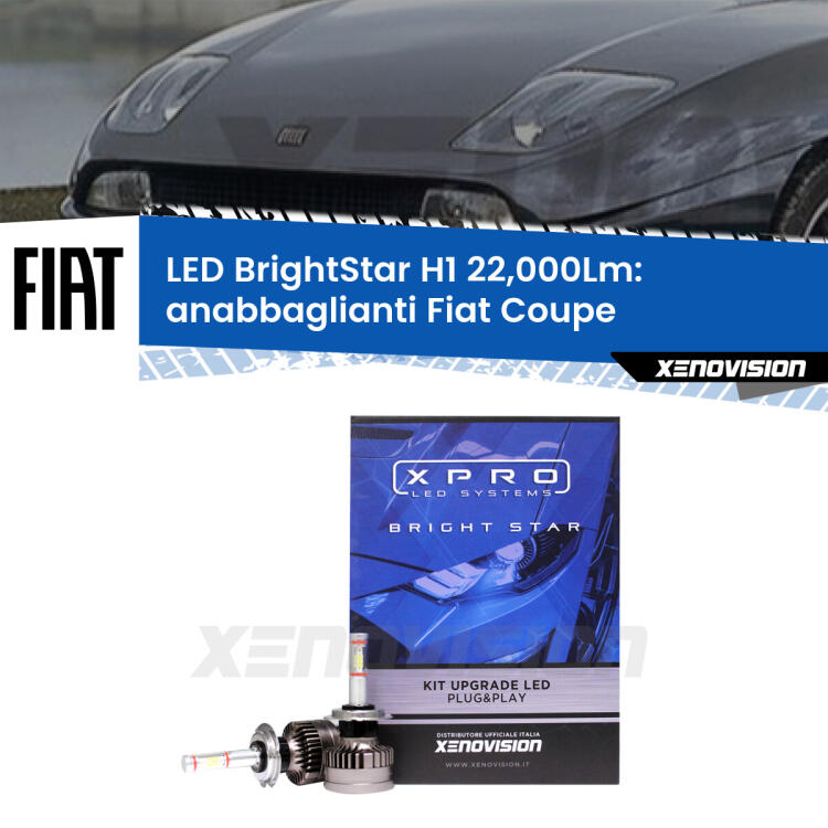 <strong>Kit LED anabbaglianti per Fiat Coupe</strong>  1993 - 2000. </strong>Due lampade Canbus H1 Brightstar da 22,000 Lumen. Qualità Massima.