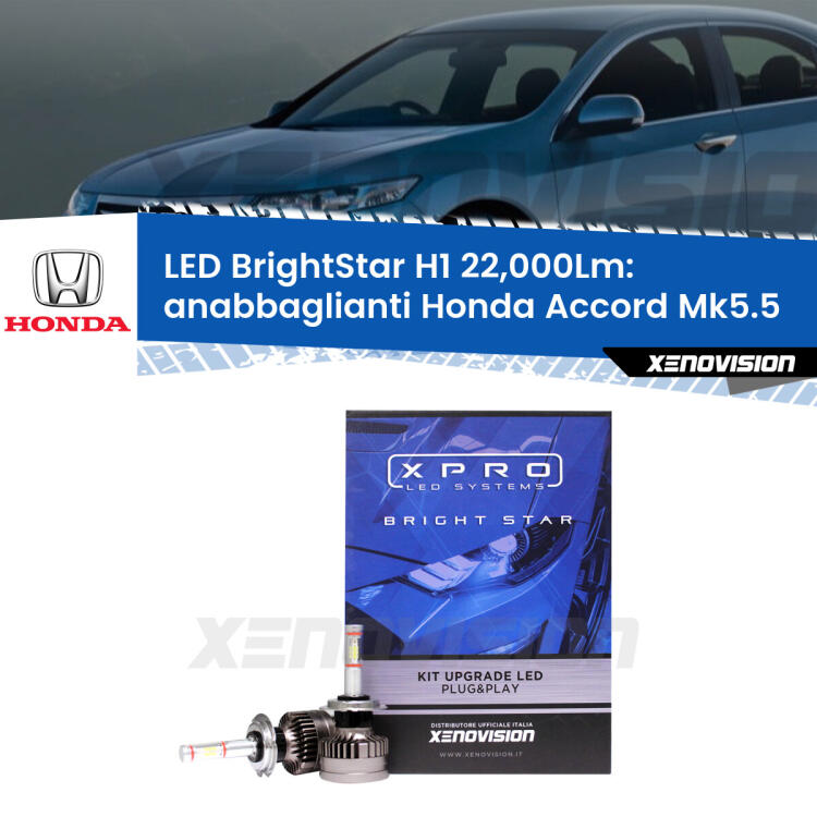 <strong>Kit LED anabbaglianti per Honda Accord</strong> Mk5.5 1996 - 1998. </strong>Due lampade Canbus H1 Brightstar da 22,000 Lumen. Qualità Massima.