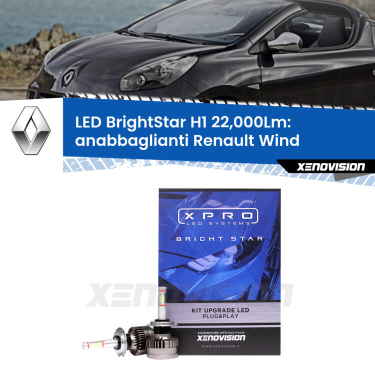 <strong>Kit LED anabbaglianti per Renault Wind</strong>  2010 - 2013. </strong>Due lampade Canbus H1 Brightstar da 22,000 Lumen. Qualità Massima.