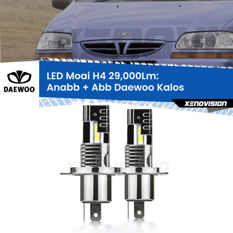 <strong>Kit Anabbaglianti LED per Daewoo Kalos</strong>  2002 - 2004</strong>: 29.000Lumen, canbus, fatti per durare. Qualità Massima Garantita.