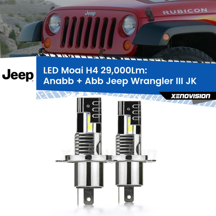 <strong>Kit Anabbaglianti LED per Jeep Wrangler III</strong> JK 2006 - 2016</strong>: 29.000Lumen, canbus, fatti per durare. Qualità Massima Garantita.
