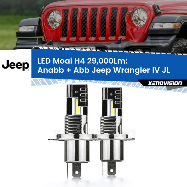 <strong>Kit Anabbaglianti LED per Jeep Wrangler IV</strong> JL 2017 in poi</strong>: 29.000Lumen, canbus, fatti per durare. Qualità Massima Garantita.