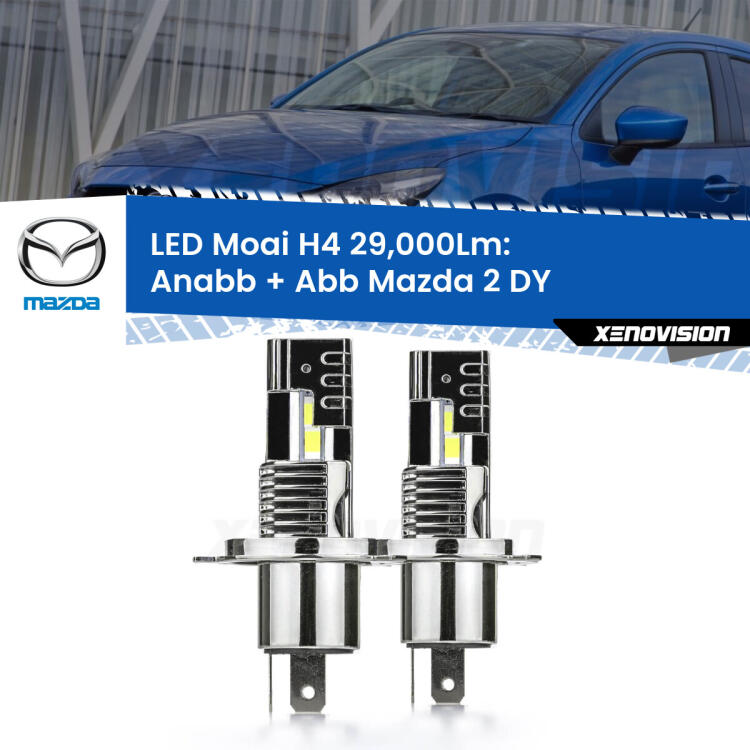<strong>Kit Anabbaglianti LED per Mazda 2</strong> DY 2003 - 2007</strong>: 29.000Lumen, canbus, fatti per durare. Qualità Massima Garantita.