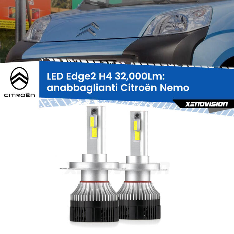 <p><strong>Kit anabbaglianti LED H4 per Citroën Nemo</strong>  2008 in poi. </strong>Potenza smisurata, taglio di luce perfetto. Super canbus. Qualità Massima.</p>