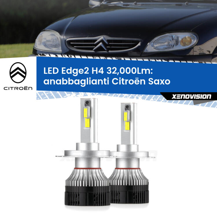 <p><strong>Kit anabbaglianti LED H4 per Citroën Saxo</strong>  1996 - 2004. </strong>Potenza smisurata, taglio di luce perfetto. Super canbus. Qualità Massima.</p>
