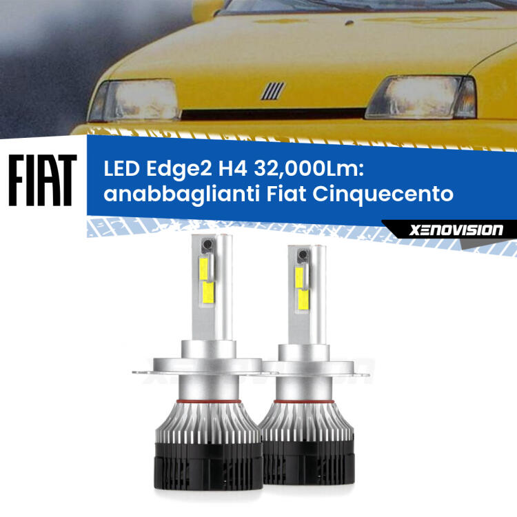 <p><strong>Kit anabbaglianti LED H4 per Fiat Cinquecento</strong>  1991 - 1999. </strong>Potenza smisurata, taglio di luce perfetto. Super canbus. Qualità Massima.</p>