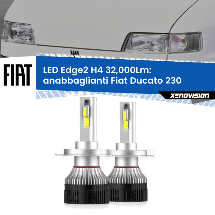 <p><strong>Kit anabbaglianti LED H4 per Fiat Ducato</strong> 230 1994 - 2002. </strong>Potenza smisurata, taglio di luce perfetto. Super canbus. Qualità Massima.</p>