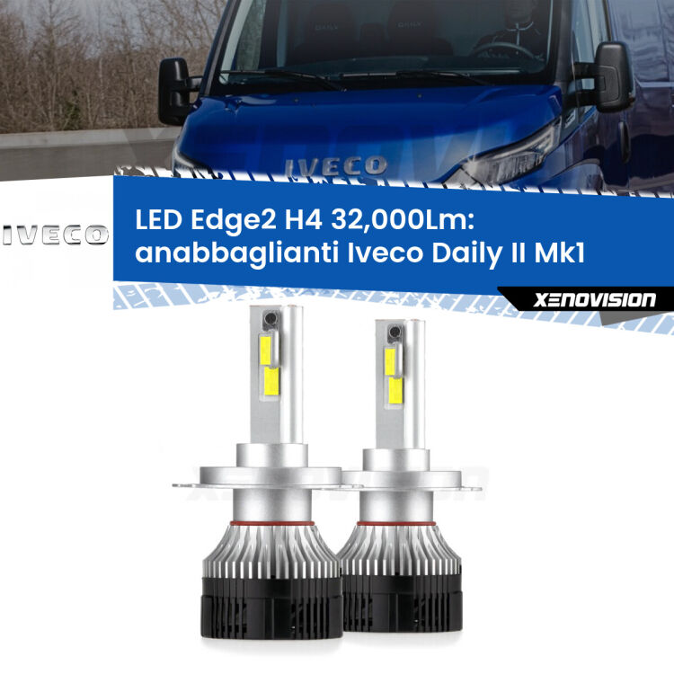 <p><strong>Kit anabbaglianti LED H4 per Iveco Daily II</strong> Mk1 1999 - 2006. </strong>Potenza smisurata, taglio di luce perfetto. Super canbus. Qualità Massima.</p>