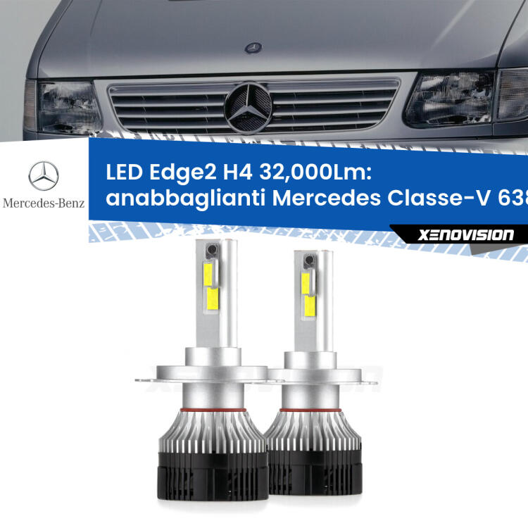 <p><strong>Kit anabbaglianti LED H4 per Mercedes Classe-V</strong> 638/2 1996 - 2003. </strong>Potenza smisurata, taglio di luce perfetto. Super canbus. Qualità Massima.</p>
