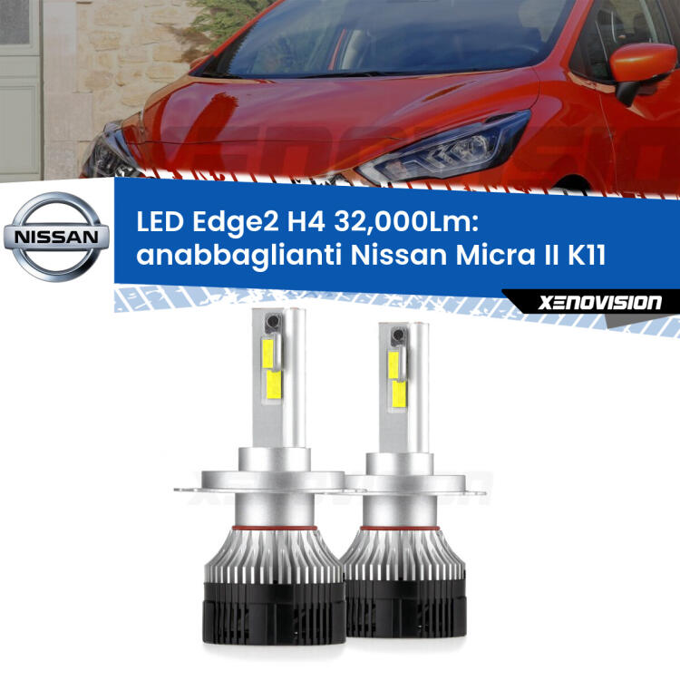 <p><strong>Kit anabbaglianti LED H4 per Nissan Micra II</strong> K11 1992 - 2003. </strong>Potenza smisurata, taglio di luce perfetto. Super canbus. Qualità Massima.</p>