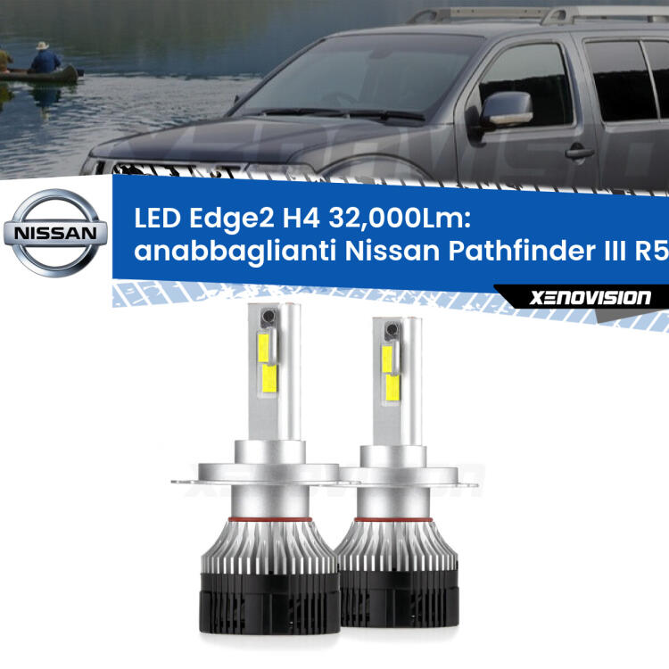 <p><strong>Kit anabbaglianti LED H4 per Nissan Pathfinder III</strong> R51 2005 - 2011. </strong>Potenza smisurata, taglio di luce perfetto. Super canbus. Qualità Massima.</p>