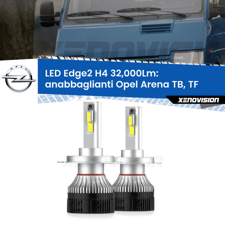 <p><strong>Kit anabbaglianti LED H4 per Opel Arena</strong> TB, TF 1998 - 2001. </strong>Potenza smisurata, taglio di luce perfetto. Super canbus. Qualità Massima.</p>