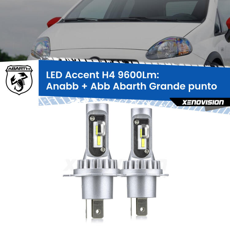 <strong>Kit LED per anabbaglianti + abbaglianti Grande punto</strong>  2007 - 2010.</strong> Coppia lampade <strong>H4</strong> doppia intensità senza ventola e ultracompatte per installazioni in fari senza spazi.
