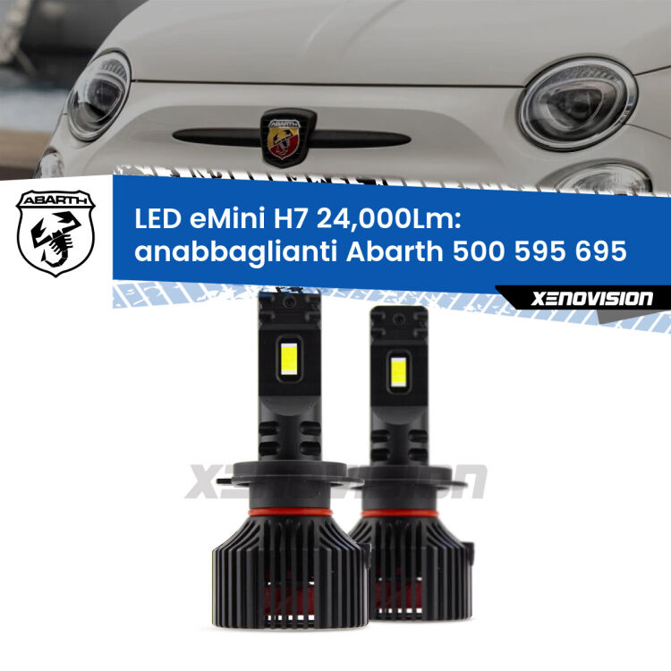 <strong>Kit LED anabbaglianti per Abarth 500 595 695</strong>  2008 - 2015. </strong>Include due lampade Canbus H7 Brightstar da 24,000 Lumen. Qualità Massima.