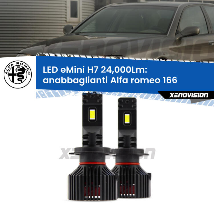 <strong>Kit LED anabbaglianti per Alfa romeo 166</strong>  1998 - 2007. </strong>Include due lampade Canbus H7 Brightstar da 24,000 Lumen. Qualità Massima.