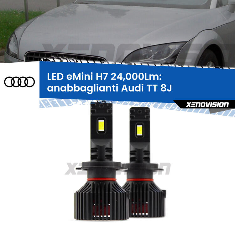 <strong>Kit LED anabbaglianti per Audi TT</strong> 8J 2006 - 2014. </strong>Include due lampade Canbus H7 Brightstar da 24,000 Lumen. Qualità Massima.