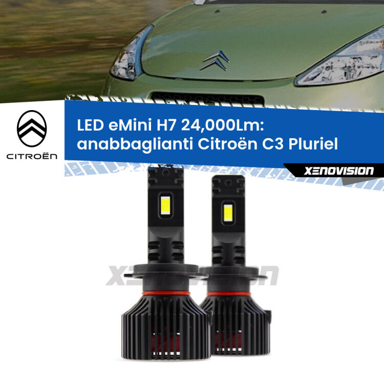 <strong>Kit LED anabbaglianti per Citroën C3 Pluriel</strong>  2003 - 2010. </strong>Include due lampade Canbus H7 Brightstar da 24,000 Lumen. Qualità Massima.