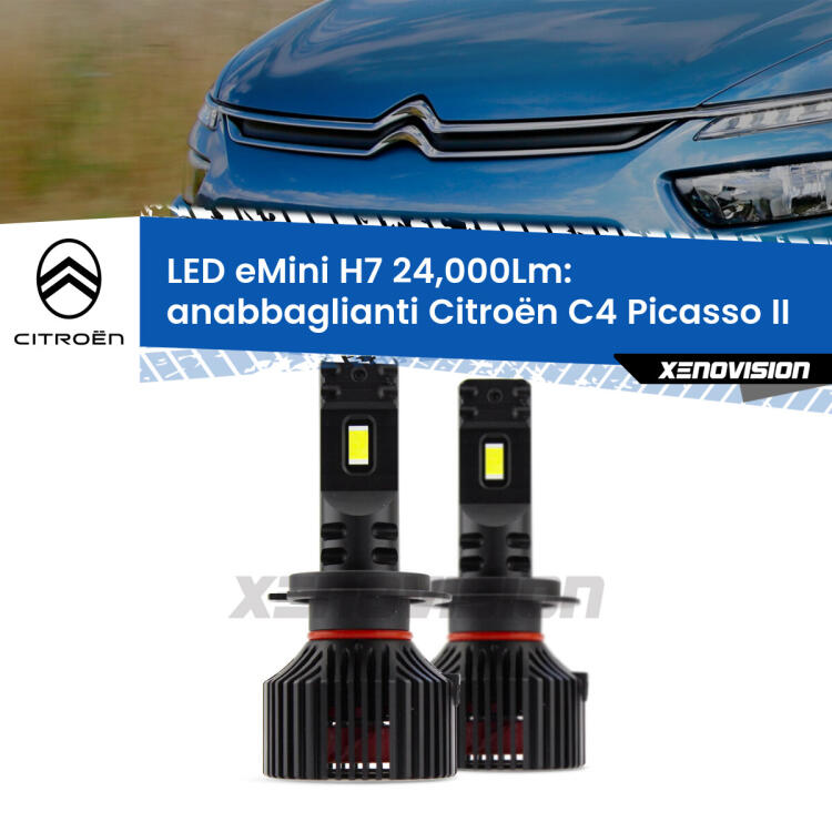 <strong>Kit LED anabbaglianti per Citroën C4 Picasso</strong> II 2013 in poi. </strong>Include due lampade Canbus H7 Brightstar da 24,000 Lumen. Qualità Massima.