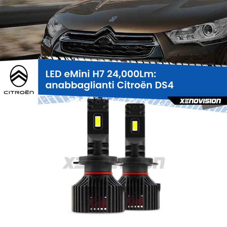 <strong>Kit LED anabbaglianti per Citroën DS4</strong>  2011 - 2015. </strong>Include due lampade Canbus H7 Brightstar da 24,000 Lumen. Qualità Massima.