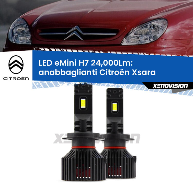 <strong>Kit LED anabbaglianti per Citroën Xsara</strong>  a parabola doppia. </strong>Include due lampade Canbus H7 Brightstar da 24,000 Lumen. Qualità Massima.