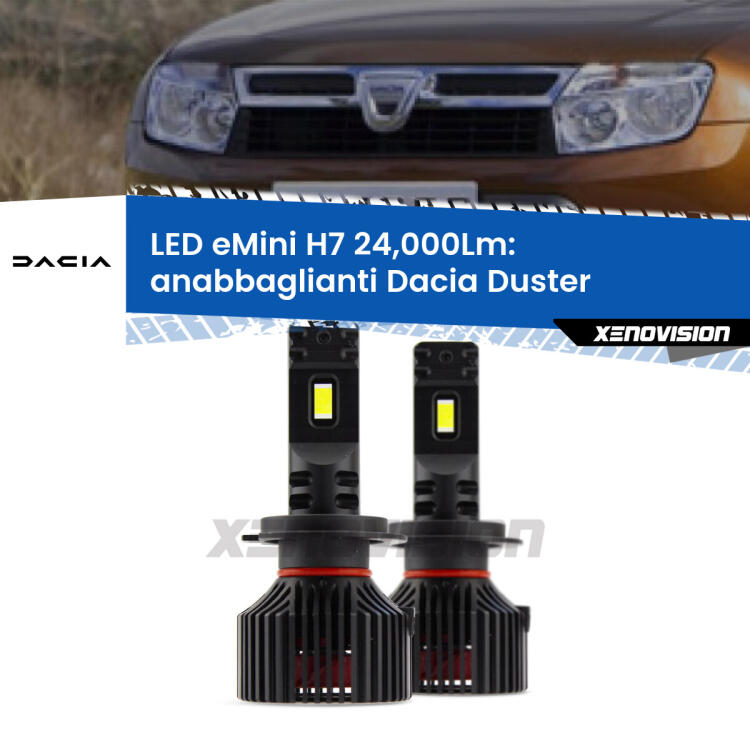 <strong>Kit LED anabbaglianti per Dacia Duster</strong>  2010 - 2016. </strong>Include due lampade Canbus H7 Brightstar da 24,000 Lumen. Qualità Massima.