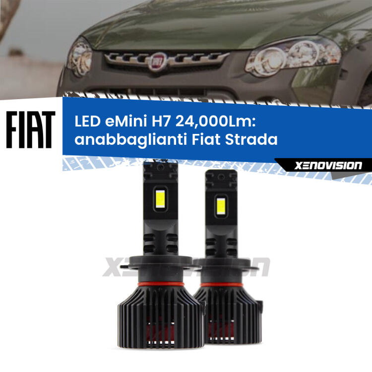 <strong>Kit LED anabbaglianti per Fiat Strada</strong>  a parabola doppia. </strong>Include due lampade Canbus H7 Brightstar da 24,000 Lumen. Qualità Massima.