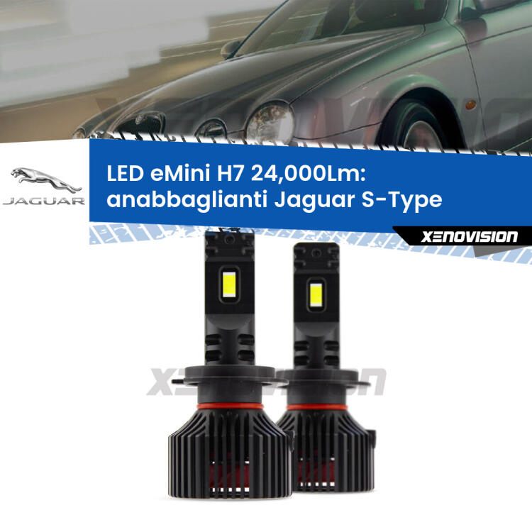 <strong>Kit LED anabbaglianti per Jaguar S-Type</strong>  1999 - 2007. </strong>Include due lampade Canbus H7 Brightstar da 24,000 Lumen. Qualità Massima.