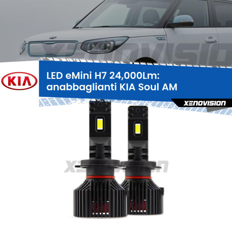 <strong>Kit LED anabbaglianti per KIA Soul</strong> AM 2012 - 2014. </strong>Include due lampade Canbus H7 Brightstar da 24,000 Lumen. Qualità Massima.